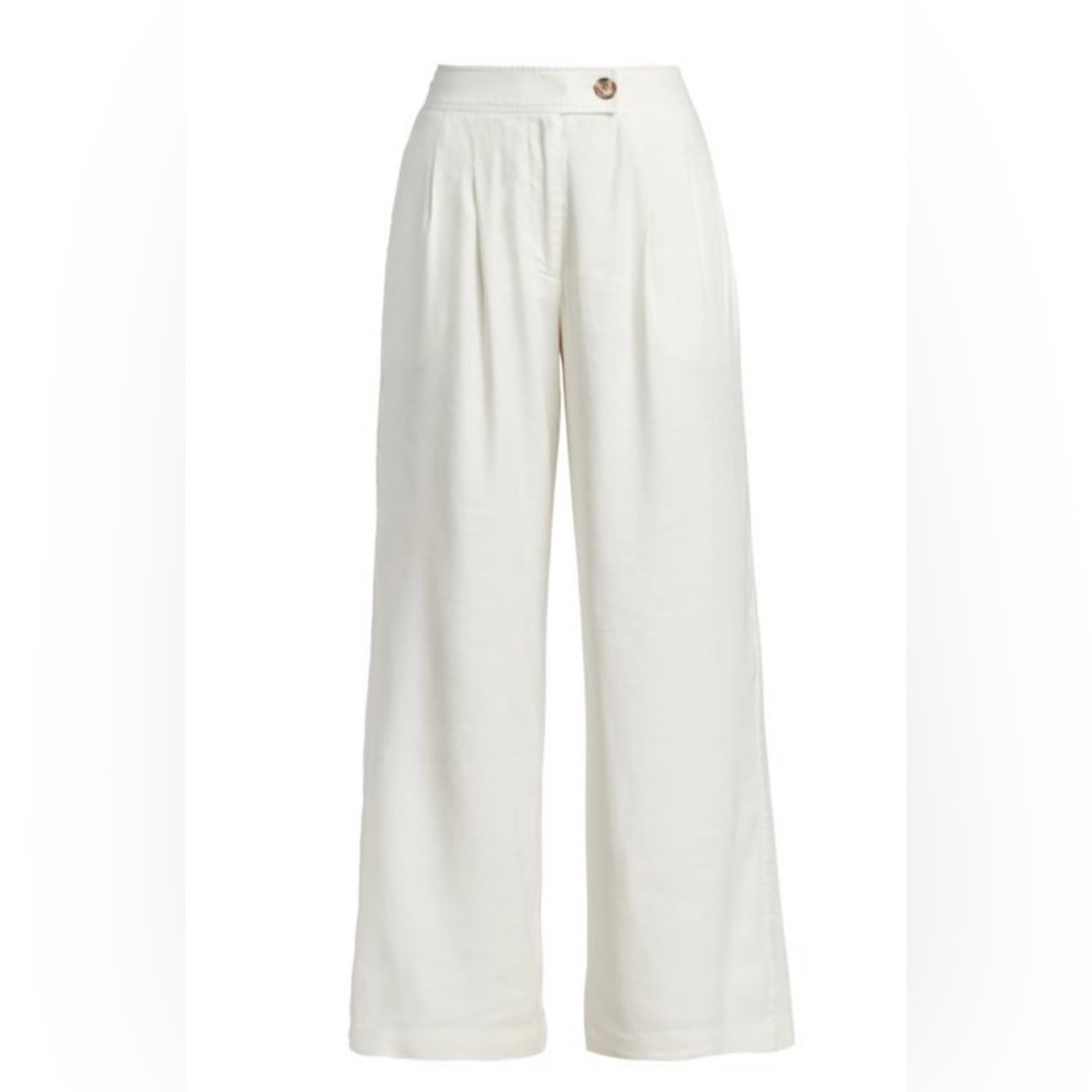 Elie Tahari Wide Leg Linen Trousers